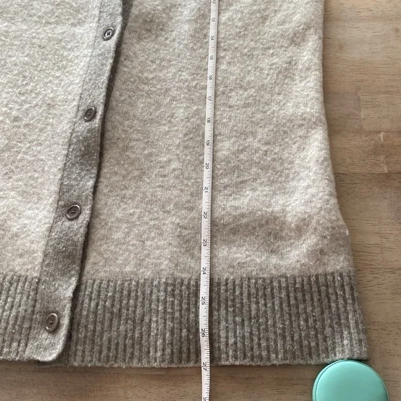 Athleta Westlake Cardigan Sweater Wool Blend Cream/Grey Size XS Button Down - Picture 7 of 7